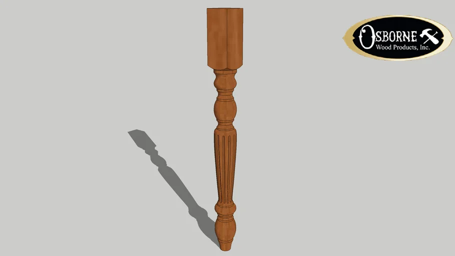 Narrow Traditional Dining Table Leg (29" x 2-3/4")
