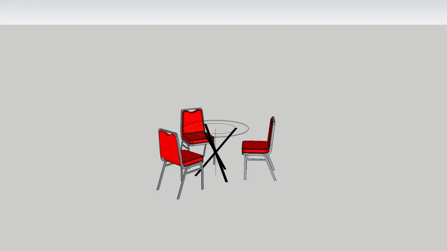 kursi futura + meja kaca bundar