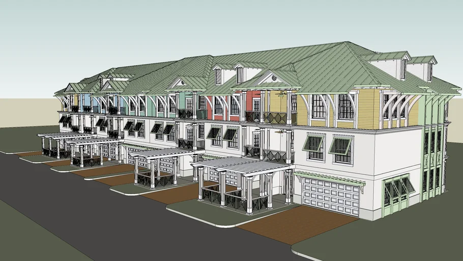 Old Florida style Townhomes set A