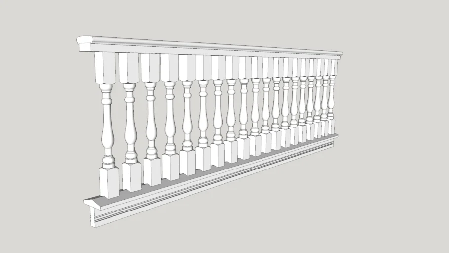 Victorian Porch Balustrade: 6" rail, 2 1/2" Spindles
