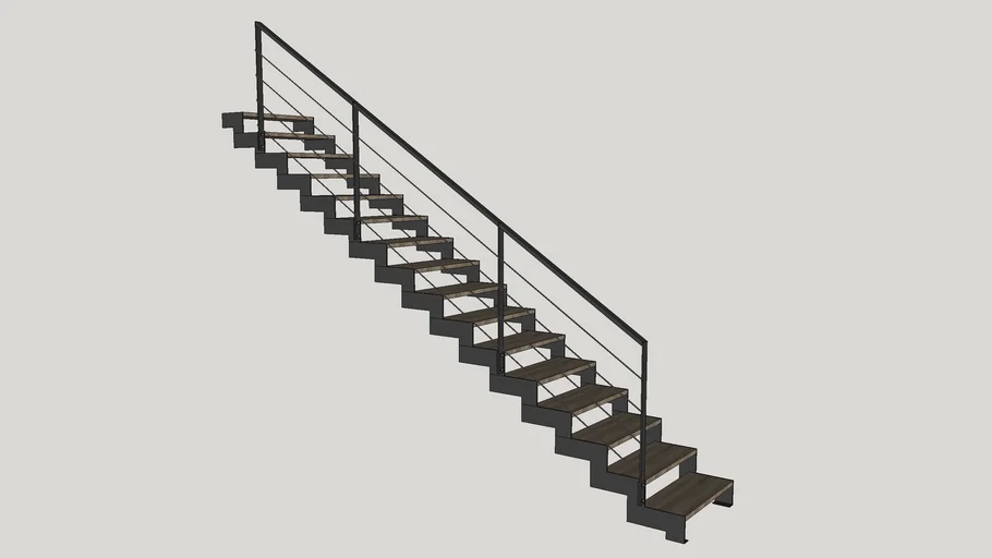 Double straight staircase rack