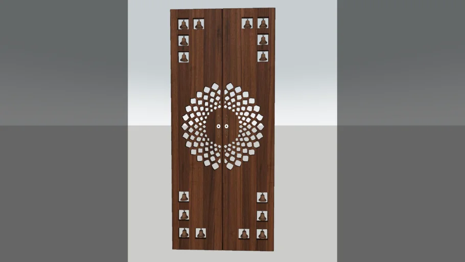 pooja door with cnc bell cutting