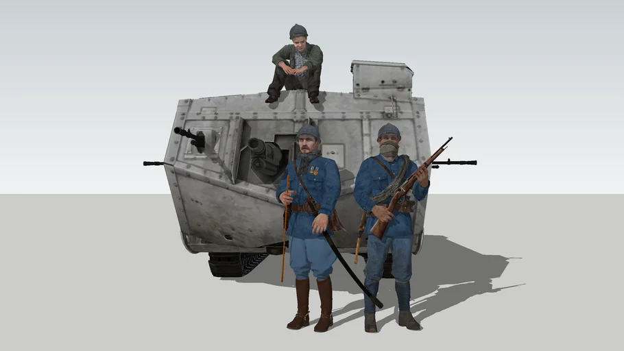 WW1 French Armoured Corps Saint-Chamond Medium Tank - Factory Set 01