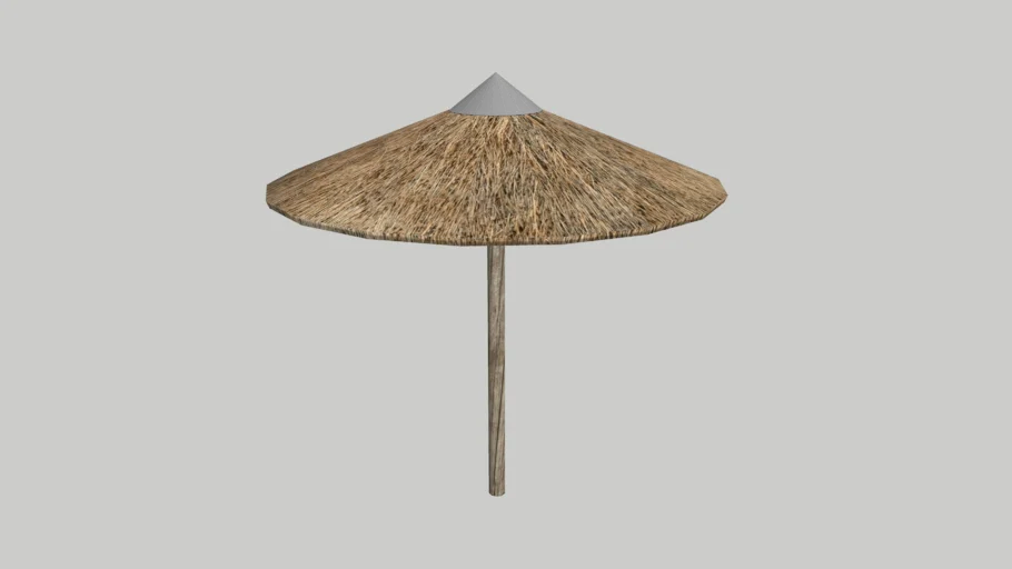 Wooden beach umbrella