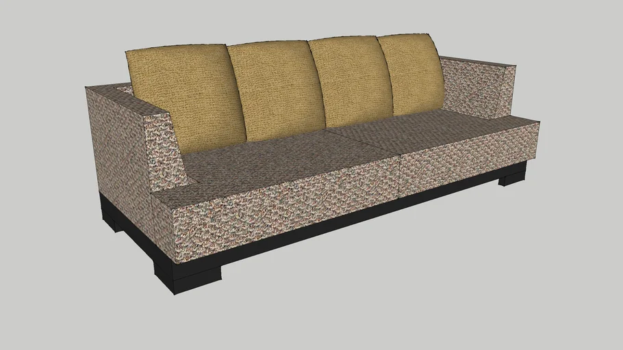 Triple-seat sofa with pillows