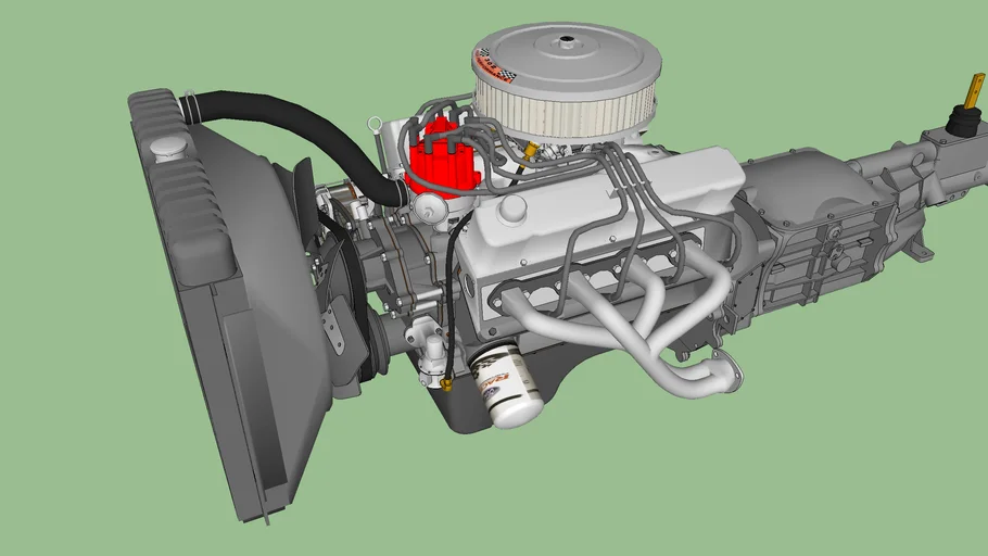 Ford 302 cu. in. V8 engine and transmission.