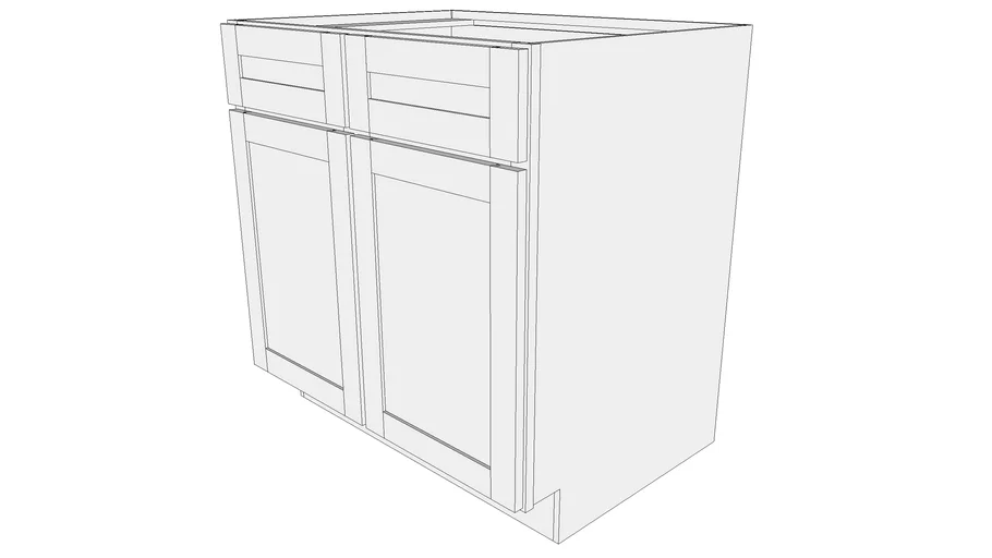 Bayside Base Cabinet B33 - Two Doors, Two Drawers