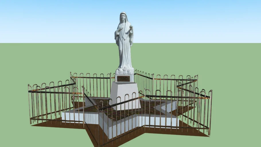 Modelo 3D de Nossa Senhora de Medjugorje no Podbrdo