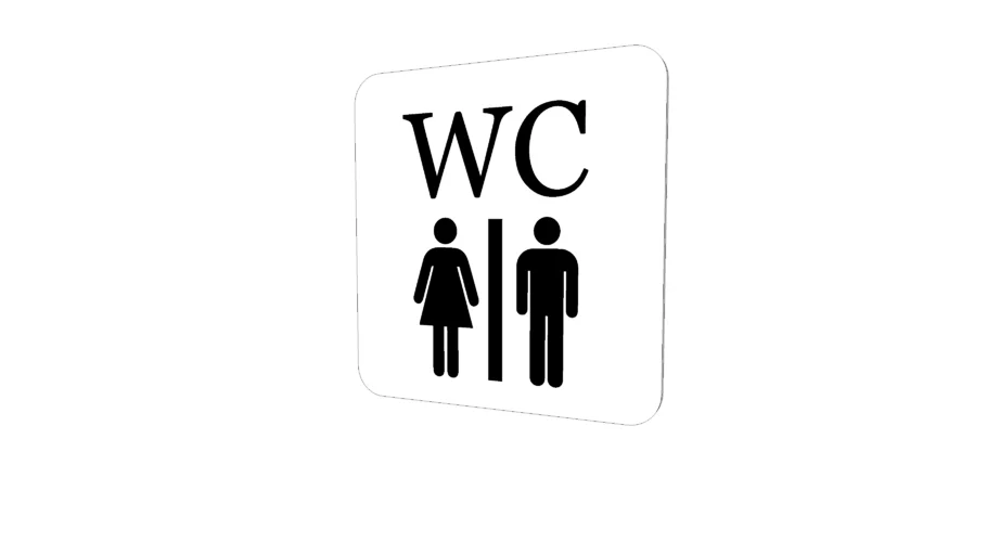 WC toilet sign (With lines)