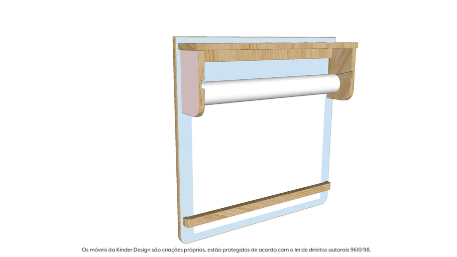 Porta Rolo com Base Fórmica e Régua- Kinder Design