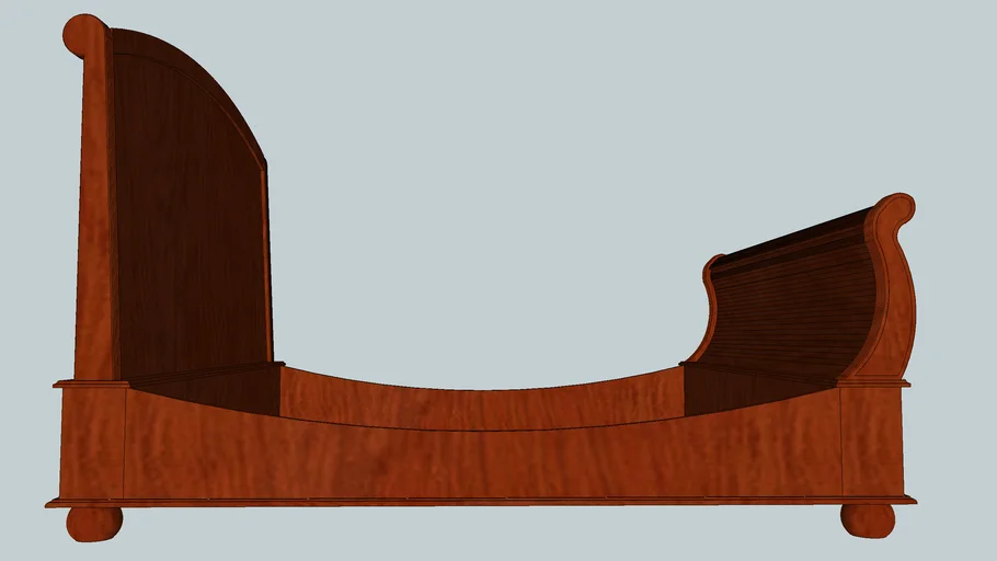 Sleigh bed with arch headboard