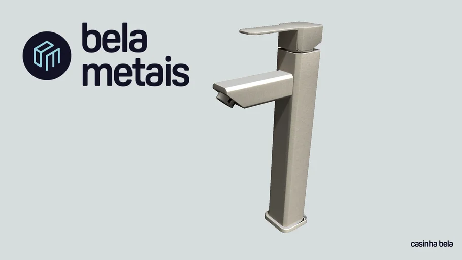 Torneira Monocomando Alta para Banheiro Inox Adda Escovada (TB72)