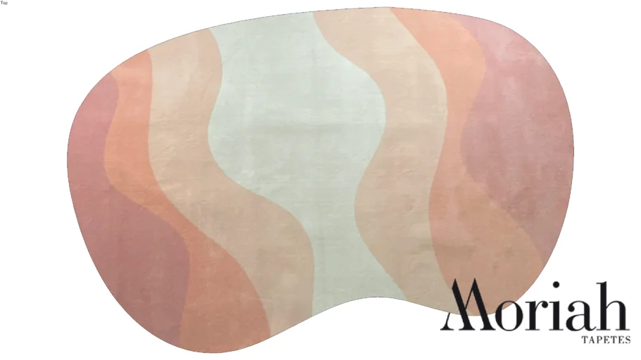 Tapete Quarto Infantil Orgânico Abstrato Rosa e Branco