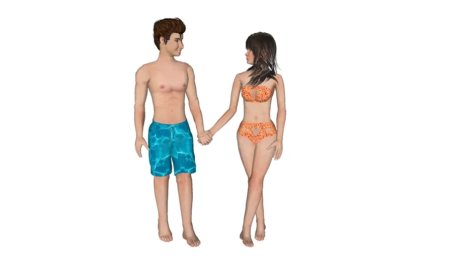 Casal de férias de verão