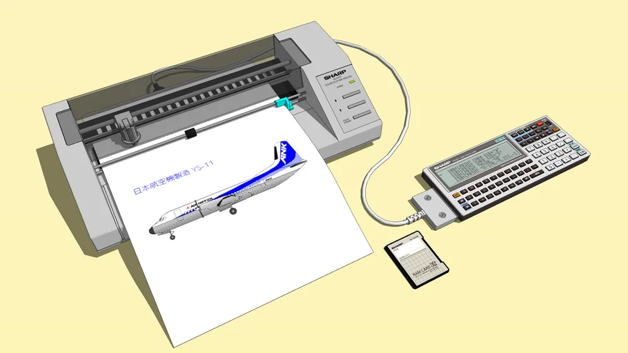 N496)SHARP CE-515P カラープロッタプリンター PC-1360