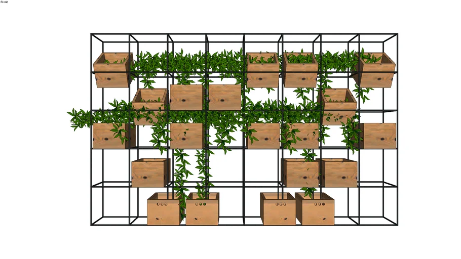 chậu cây + khung sắt