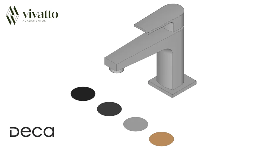 Torneira De Mesa Level Bica Baixa Lavatório - Deca Metais