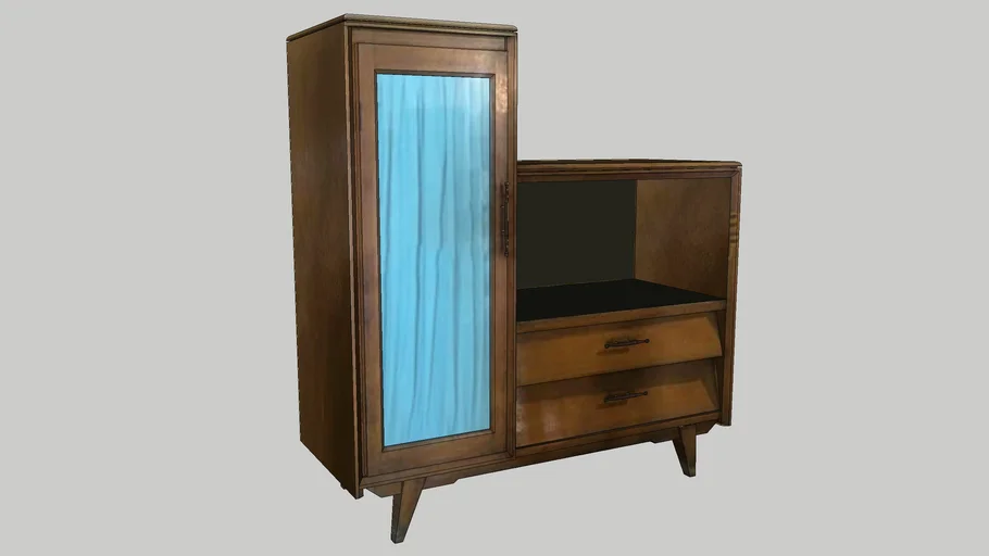 Tiny model cabinet/简摸老式高低组合柜001