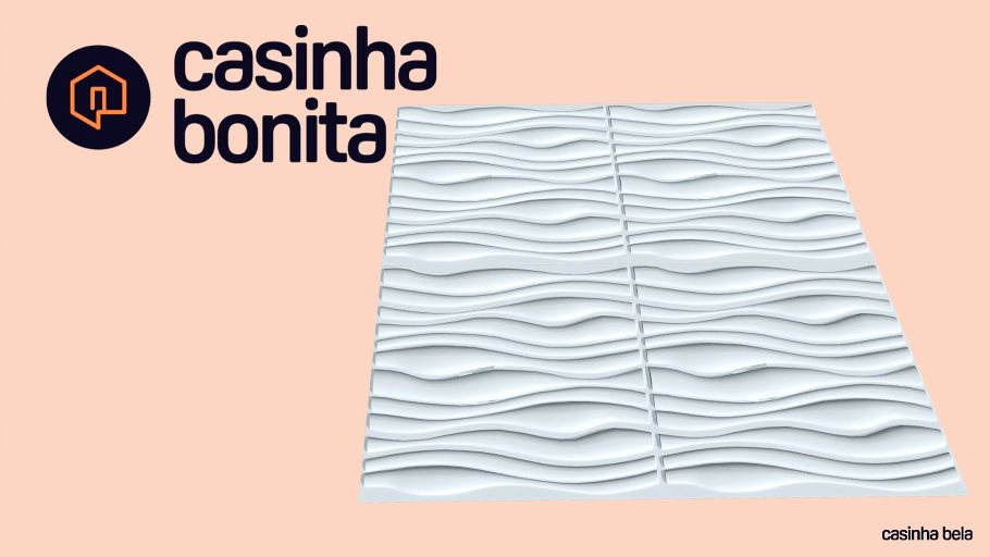 Placa 3D Roma Auto Adesivo 50x50 cm Branco (PL03)