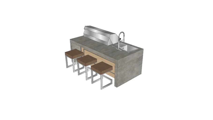 Modern BBQ island