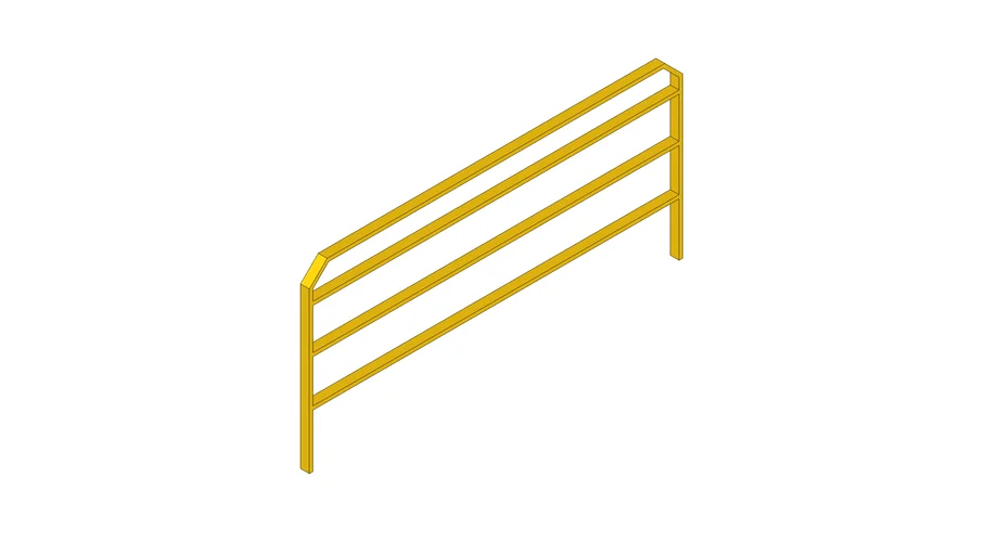 Yellow Metal Safety Construction Fence | 3D Warehouse