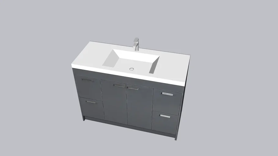 Lugano 48 in. Modern Bathroom Vanity