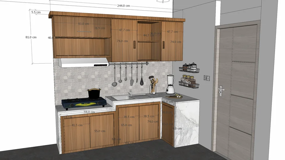 Minimalis Kitchen Set Up 240 cm