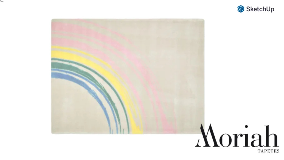 Tapete Quarto Infantil Arco Iris Retangular - Moriah Tapetes