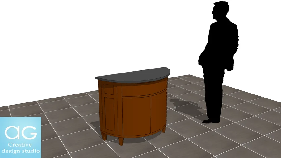 Round contemporary Console Table Concept_agcaddesigns