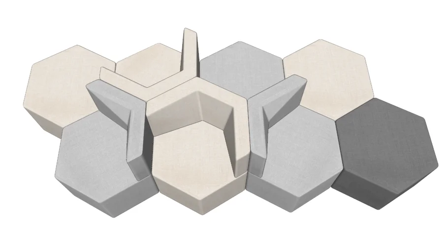 Poltronas e pufe (puff) Klein _ Klein armchairs and ottoman - Carol Obenaus
