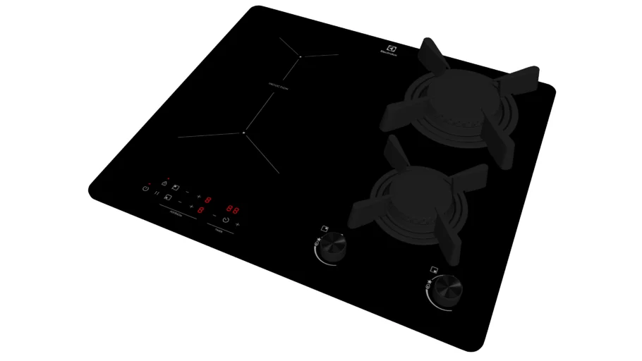 Cooktop Híbrido a Gás e Indução 4 Zonas Preto Electrolux IE62H