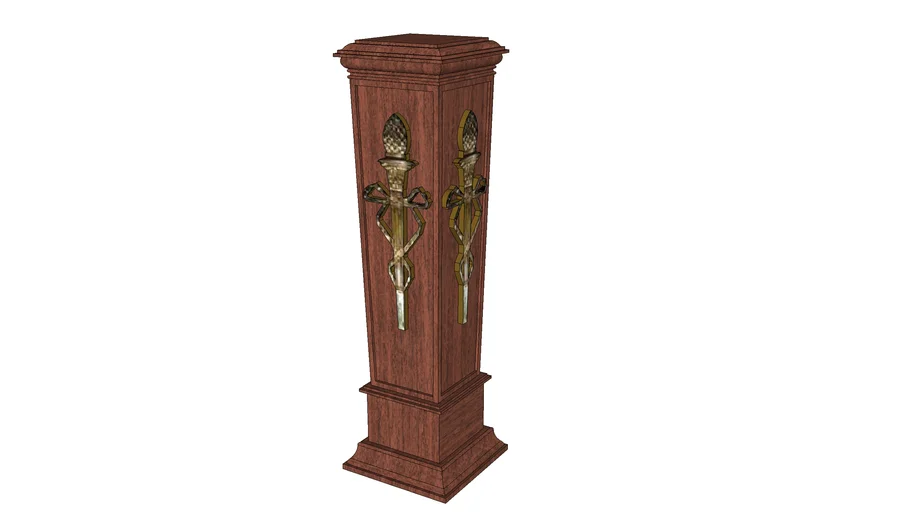 Mahogany Pedestal Torchere