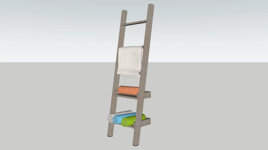 Bathroom towel wooden ladder
