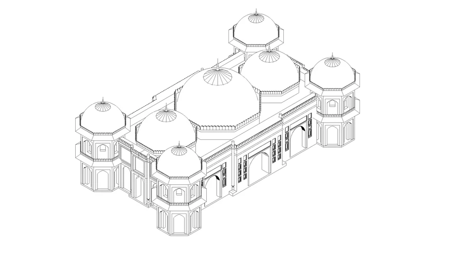 Seven Domed Mosque, Dhaka, Bangladesh (Exterior)