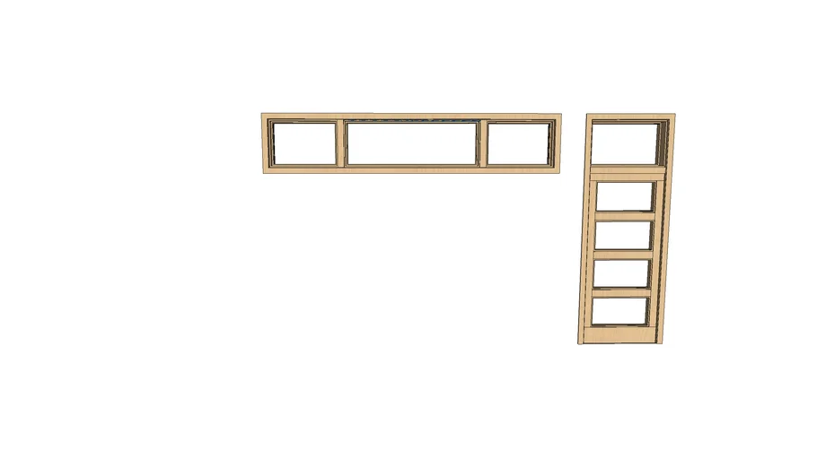 4kStudio 2x10 modern transom window + 3x8 modern door with transom