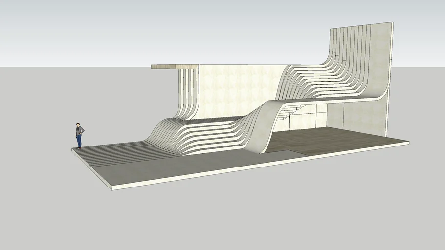 Landscape viewing platform, with element of waves
