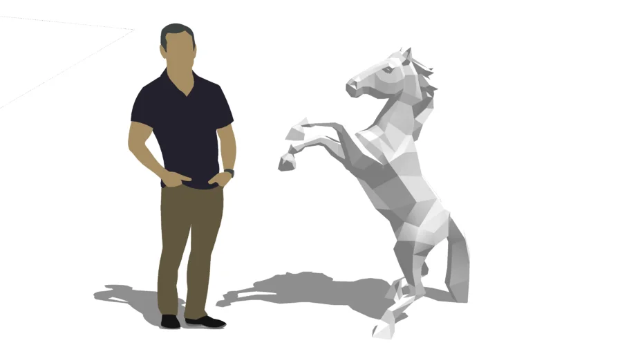 Horse lowpoly - paper craft pattern