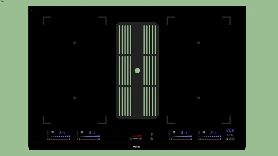 Cooktop Pando E-380 com exaustor integrado