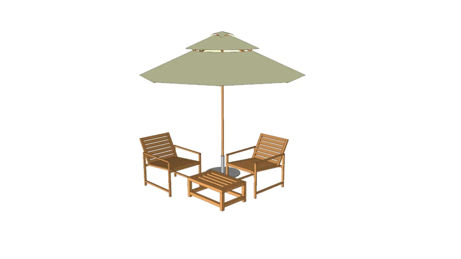 OUTDOOR WOODEN CHAIR AND TABLE 