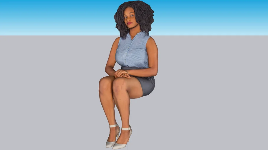 Atractive Casual Woman Sitting