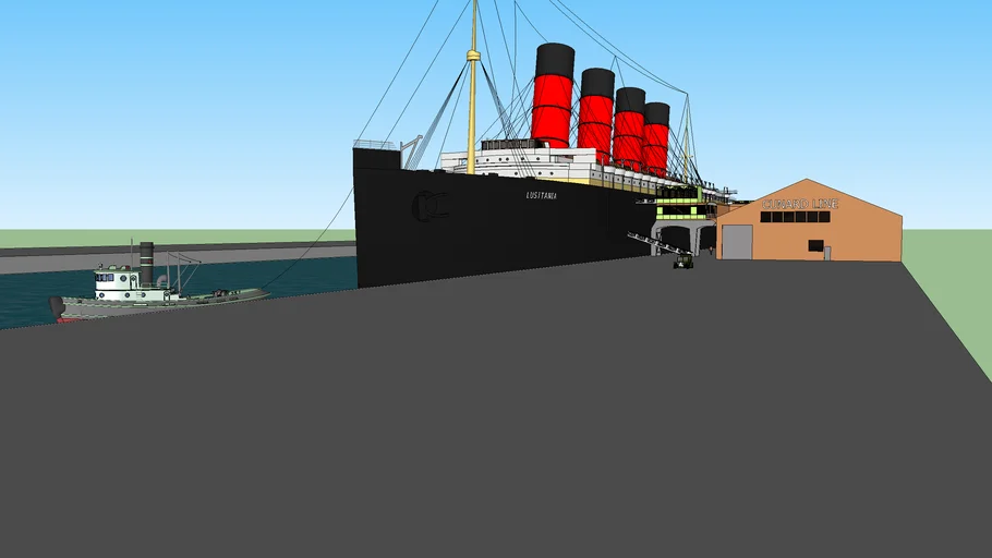 RMS LUSITANIA  AT PORT 14  SEMPTEMBER  1915