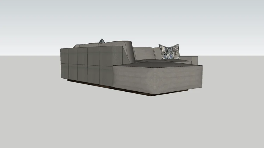 Sectional with Tufted Back | 3D Warehouse