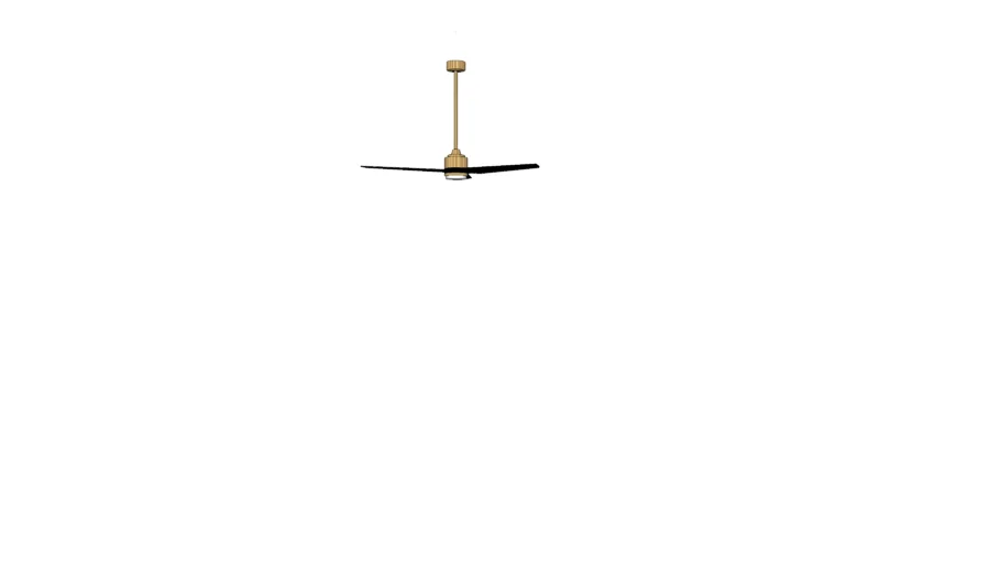 Gold and Black Ceiling fan with 24" downrod