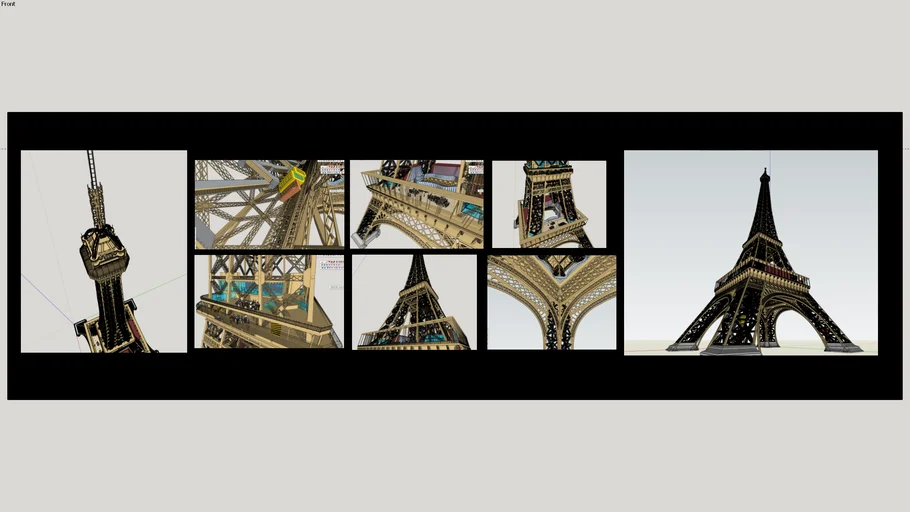 Tour Eiffel Paris - Eiffel Tower Paris, presntation of the .skp projet included in the 3D warehouse