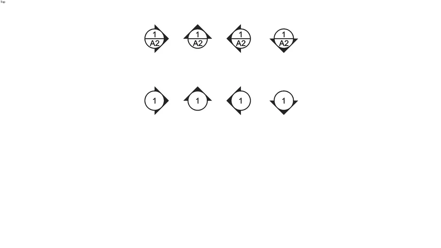 Elevation indicators (plan notes)