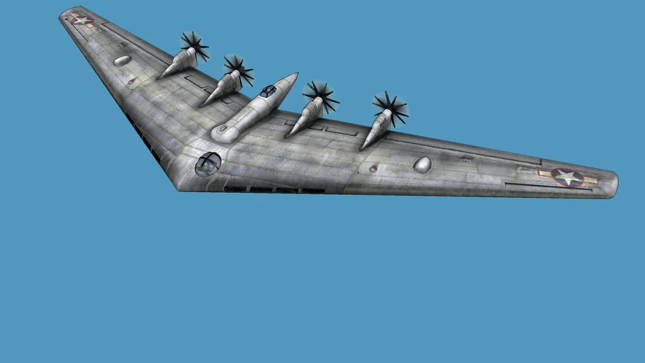 Northrop YB-35 flying wing (low poly)