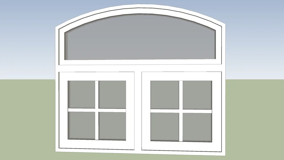 Arched Double Casement with Fixed Transom 4'-0"x3'-6"