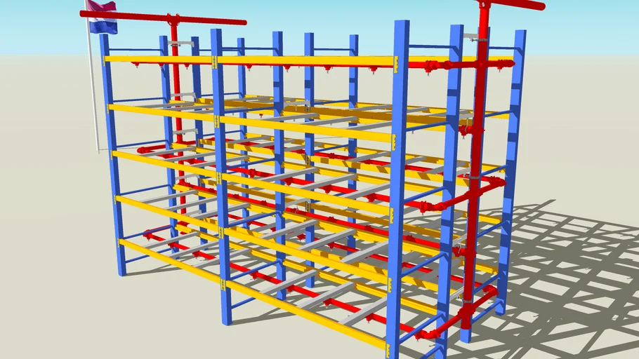In-rack storage fire protection sprinkler system | 3D Warehouse