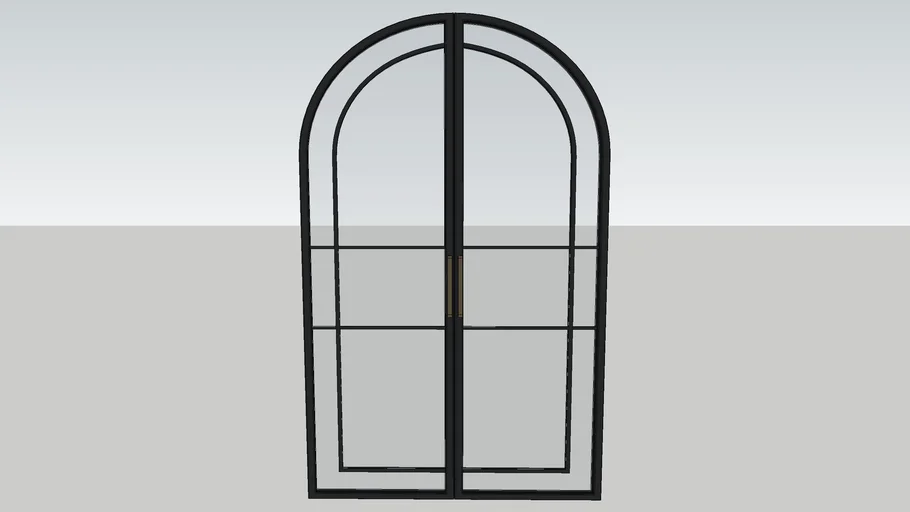 Round Double door Glass Steel