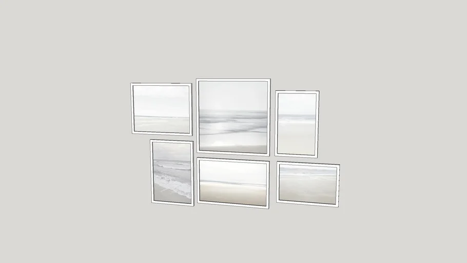 6pc Neutral Coast Framed Print Collection